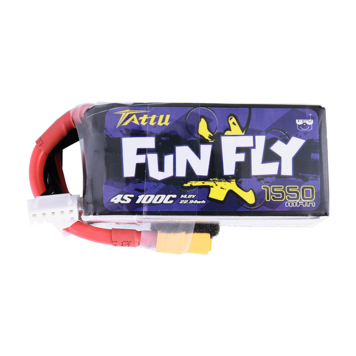 Tattu FunFly 1550mAh 100C 14.8V 4S1P Lipo Battery Pack With XT60 Plug For Practice