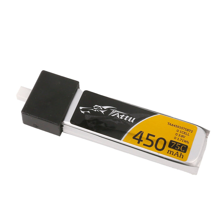Tattu 450mAh 3.8V High Voltage 75C 1S1P Lipo Battery Pack with BT 2.0 Plug (5pcs)