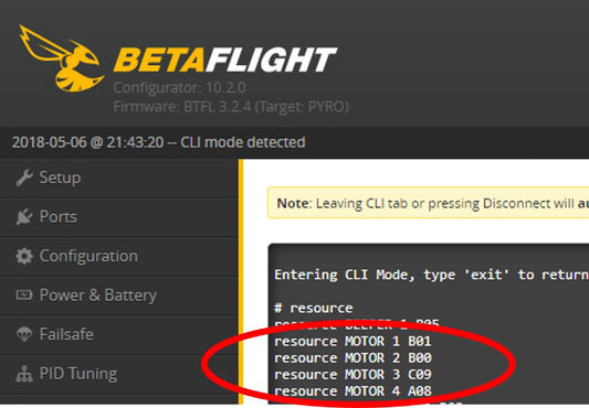 Betaflight ESC Resource Re-mapping